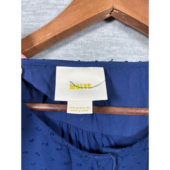 Maeve‎ Womens Blue Textured Swiss Dot Blouse Size US 8  Rayon - Picture 2 of 7